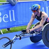 Josh Landmann finished eighth at the World Triathlon Para Series event