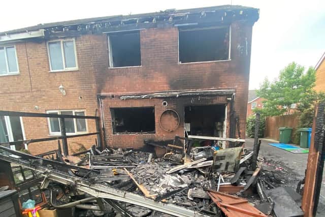 The O'Brien family home at Lytham after the blaze