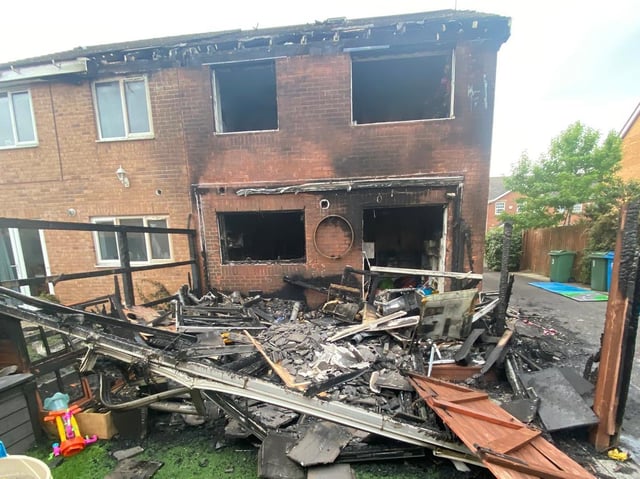 The O'Brien family home at Lytham after the blaze