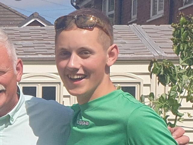 Joshua Hulme (pictured) has been described as white, 6ft 4in tall, of medium build and brown hair in a short back and sides style. (Credit: Lancashire Police)