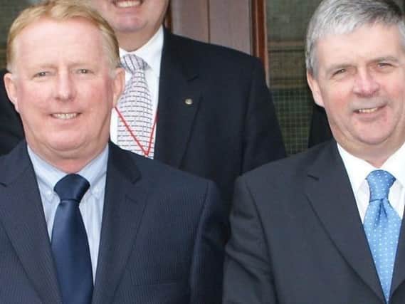 Peter Gibson (left) and Alan Vincent when they were Wyre Council colleagues