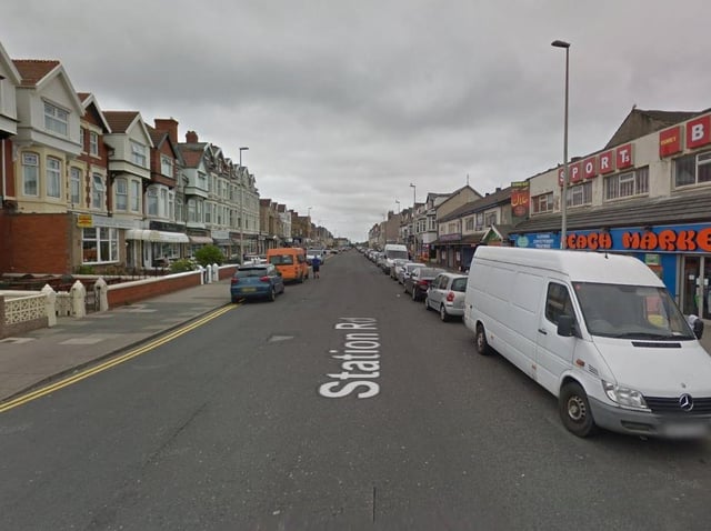 Two fire crews from South Shore and Blackpool attended a road traffic collision in Station Road. (Credit: Google)