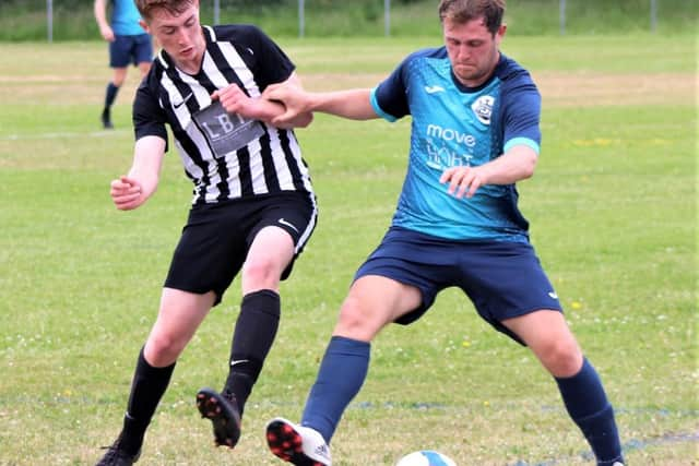 Blackpool and Fylde Sunday Football Alliance action between Little Black Pug and Unity Rangers