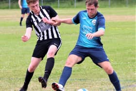 Blackpool and Fylde Sunday Football Alliance action between Little Black Pug and Unity Rangers