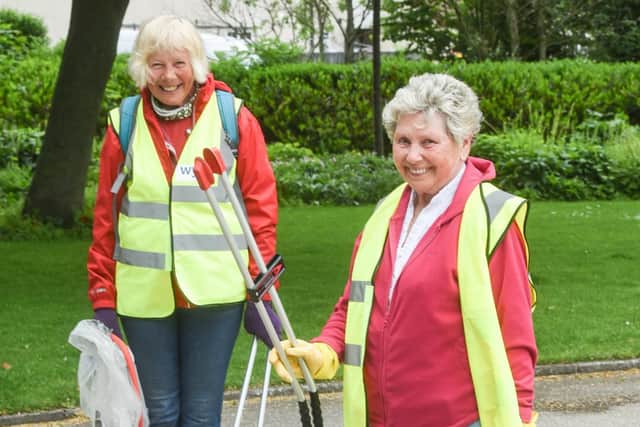 Great British Spring Clean in Fleetwood's Memorial Park.  Pictured are Gail Smith and Margaret Forshaw.