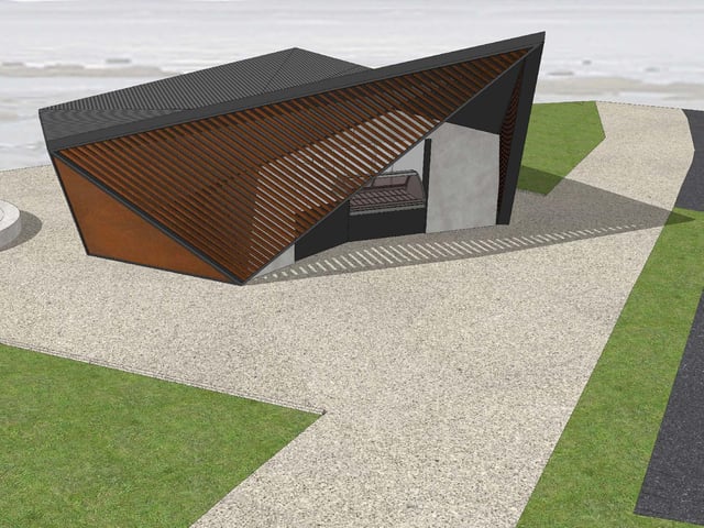 An artist's impression of the new building proposed to replace the kiosk at Fairhaven Lake