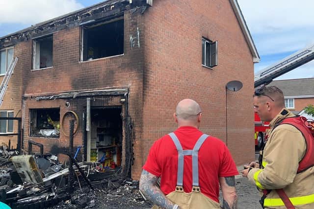 Firefighters spent 11 hours at the scene of the blaze which devastated the house in Trafalgar Place, Lytham