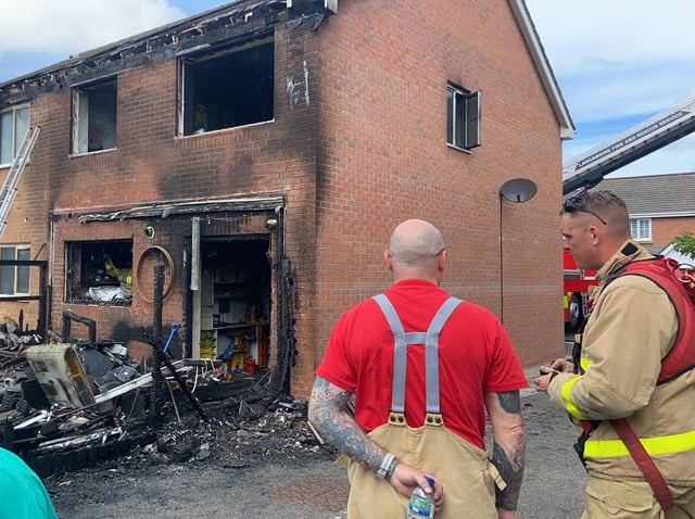Firefighters spent 11 hours at the scene of the blaze which devastated the house in Trafalgar Place, Lytham