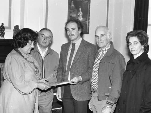 Some of the many stallholders presenting their petition to Preston Mayor Coun Mrs Doris Scowcroft