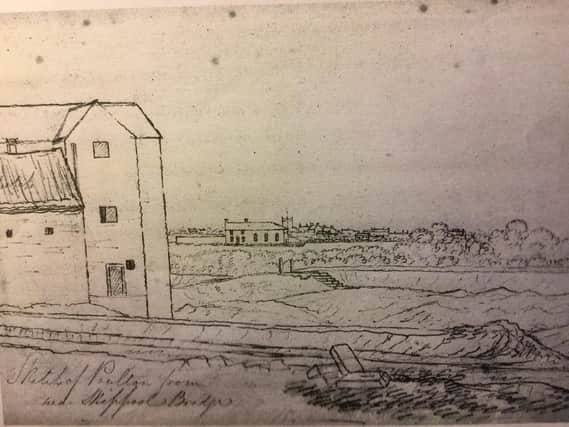 This rare sketch of Skippool Water Mill was penned by Captain William Latham in 1818. Image: Graham Evans