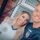 England fan James Brown, 24, from Middlesbrough and Scotland fan Jade Hamilton, 28, from Carnoustie