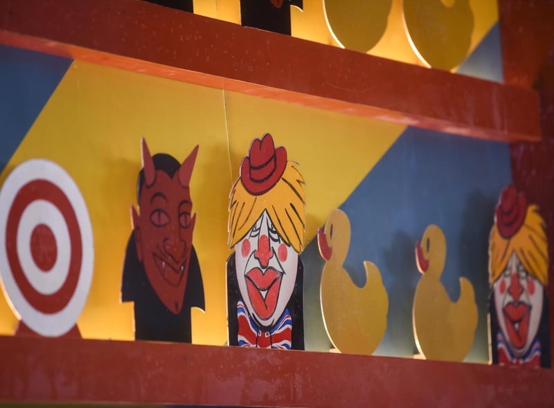 Some of the "targets" on the back wall behind the serving area in Vintro Lounge, which has been designed to resemble a shoot-the-ducks funfair game. Picture copyright: Daniel Martino/JPI Media
