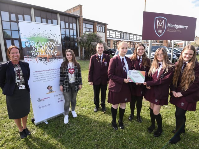 Deputy headteacher Amanda Morton and Amanda Eaglestone from Resilience Revolution with Montgomery Academy pupils. Picture: Dan Martino/JPI Media