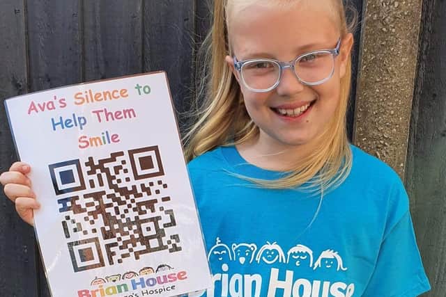 Ava Miller, nine, is raising money for Brian House Children's Hospice with a sponsored silence. Picture: Kathryn Miller