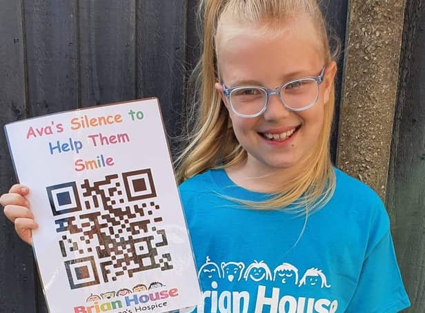 Ava Miller, nine, is raising money for Brian House Children's Hospice with a sponsored silence. Picture: Kathryn Miller