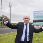 The sign is up, and construction workers are on site -  Fylde MP Mark Menzies celebrates