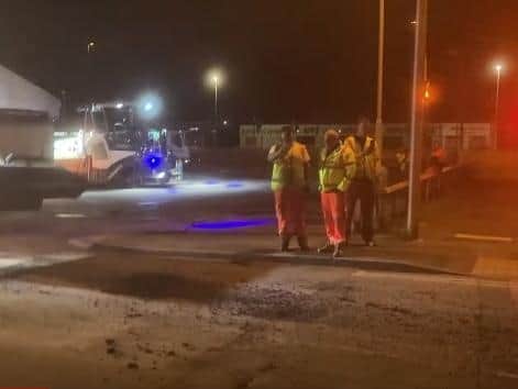 Video footage captured by councillor Paul Galley showed numerous contractors and vehicles working loudly on resurfacing Lidl car park in the middle of the night.