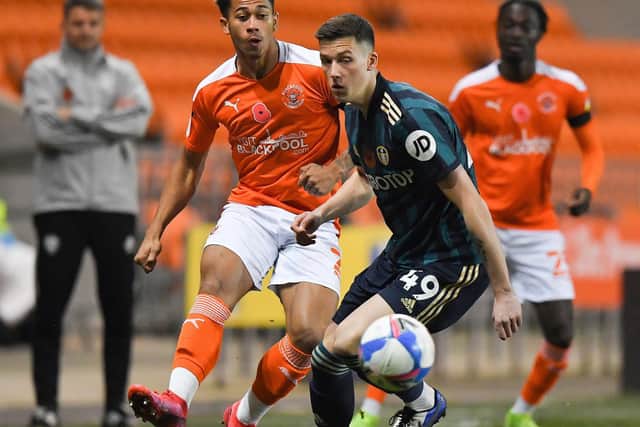 Oliver Casey in action for Leeds Under-21s against Blackpool in the EFL Trophy last season