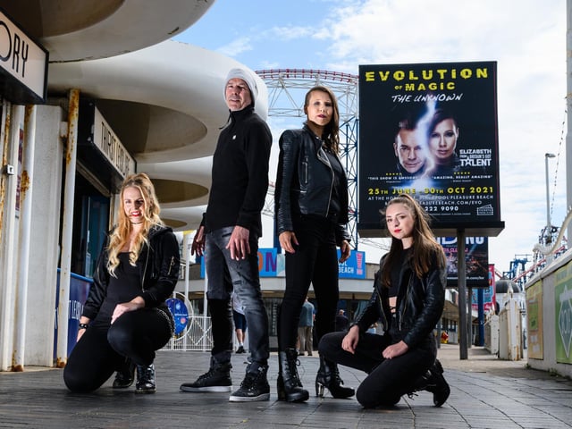 Coco Frankitt, Craig Christian, Elizabeth Best and Scarlet Butler from Evolution of Magic at Blackpool Pleasure Beach
