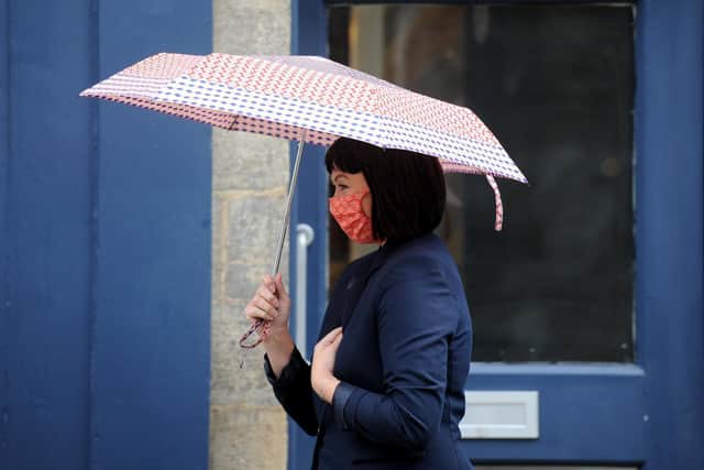 Woman wearing a mask