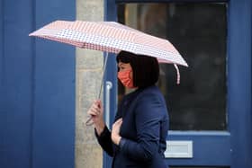 Woman wearing a mask