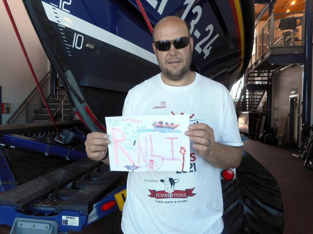 Lytham St Annes RNLI station coxswain Tom Stuart with the mystery letter