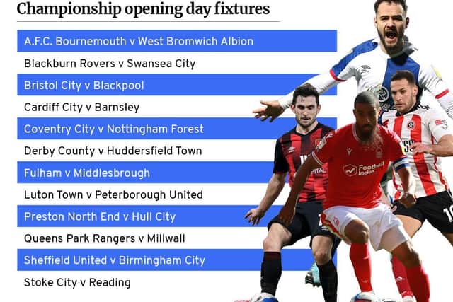 The opening day fixtures in the Championship