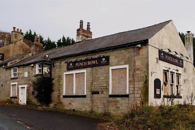 The Punch Bowl  - boarded up and falling into disrepair