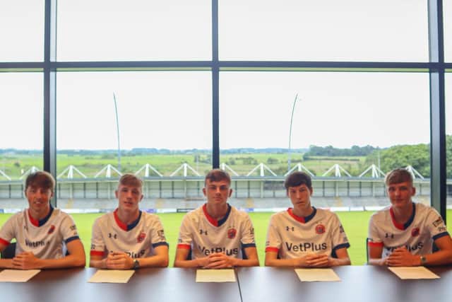 AFC Fylde's five academy graduates sign their first professional contracts at Mill Farm