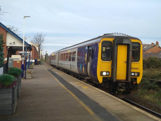 A Preston-bound train at St Annes station on the South Fylde Line