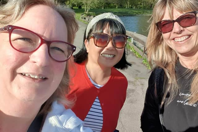 Keri Lomax, Jo Bryan, Jo Welsh were among twenty-five staff members from Atos who took on a charity walking challenge