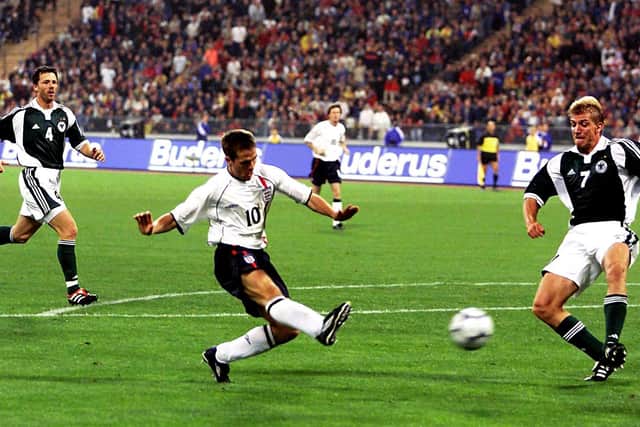 Michael Owen scored a hattrick with England beating Germany 5-1