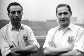 Stanley Matthews with fellow Blackpool legend Stan Mortensen in October 1953