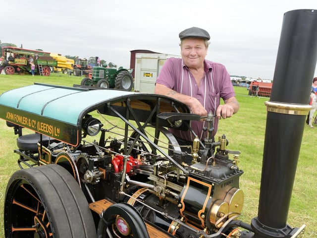 David Whalley of Freckleton and his Fowler engine at the Fylde Vintage and Farm Show 2019