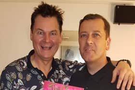 Phil Walker (left) with illustrator Tim Stead at the launch of the first book about The Snots