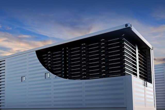 A GE image of how an industrial scale electricity storage unit might look