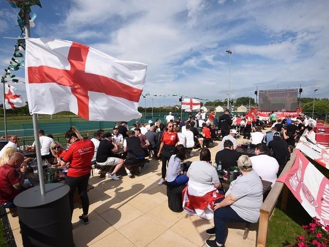 Fans soaking up the pre-match atmosphere at Poolfoot Farm in Thornton