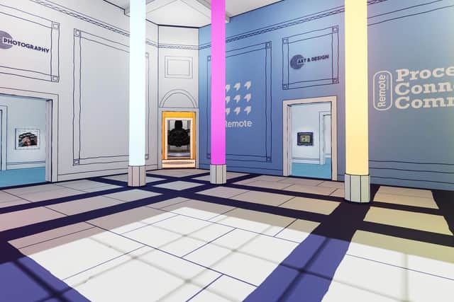 One of the virtual "rooms" showcasing graduating Blackpool and the Fylde College students' work. Pic: Aaron Tonks