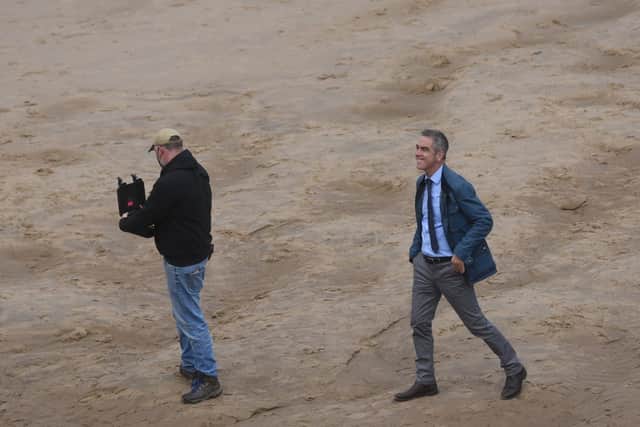 Cold Feet star James Nesbitt was spotted filming climactic scenes for anew 8-part Netflix thriller,Stay Close, on the beach near Central Pier today (Wednesday, June 30)