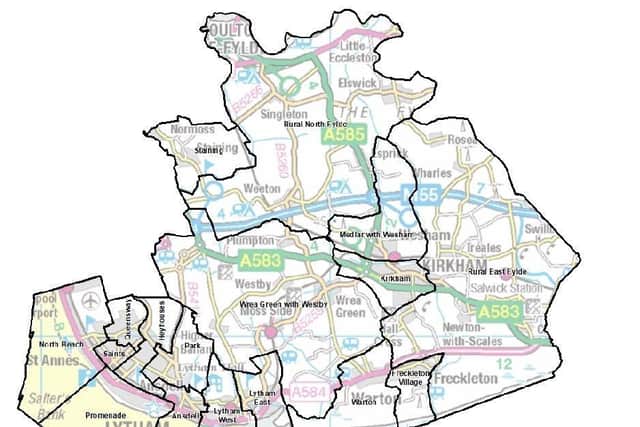 How the Fylde map of wards would look under the proposed changes