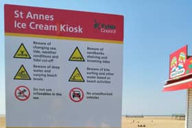 One of the new signs on St Annes Promenade