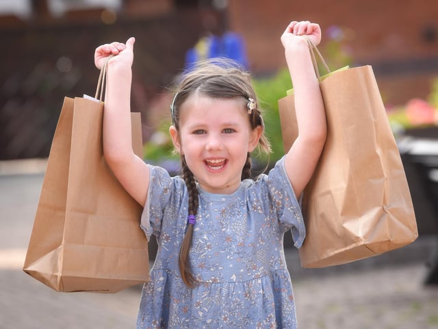 Ella Anderton, four, is raising money for Brian House Children's Hospice by selling goody bags for youngsters. Photo: Daniel Martino/JPI Media