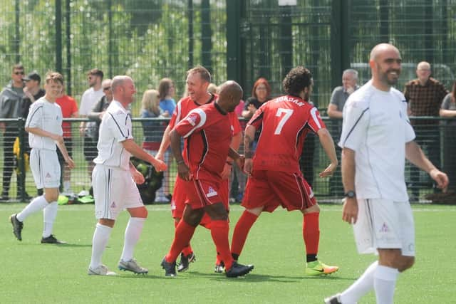 Ex-professional footballers and Jordan Banks' loved ones teamed up to play a charity match in his memory. Photo: Daniel Martino/JPI Media