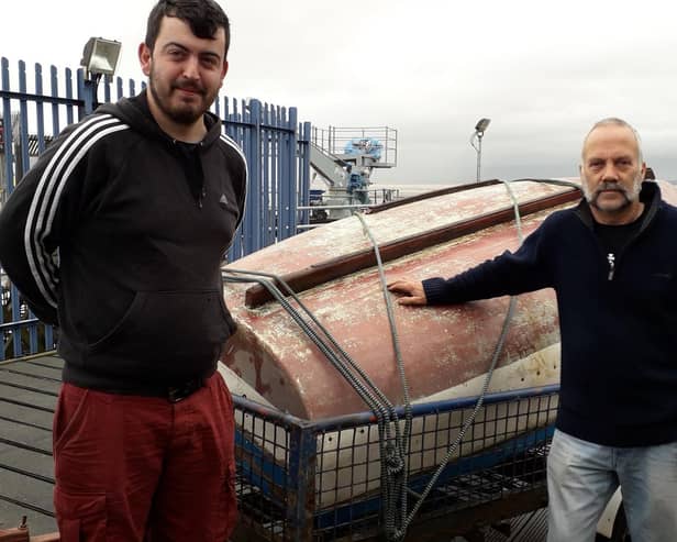 Phil Smith and James Walker after the vessel was rescued
