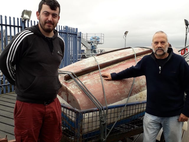 Phil Smith and James Walker after the vessel was rescued