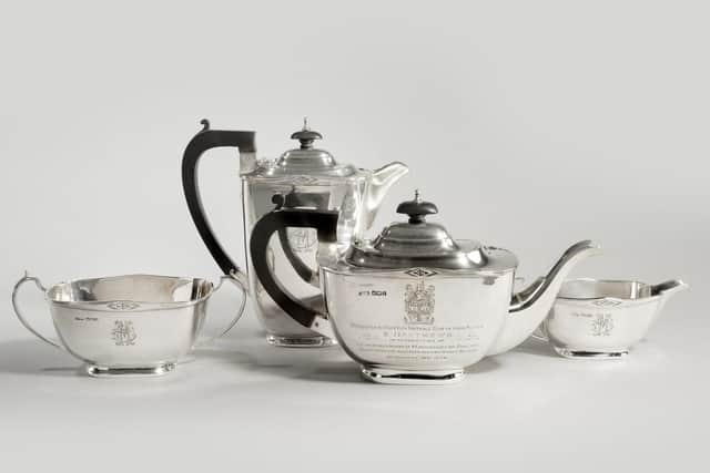 The silver tea service presented to Sir Stanley Matthews is to be auctioned off