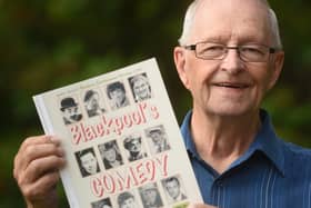 Barry Band with his book Blackpool Comedy Greats, which being offered as a prize for your showbiz tales