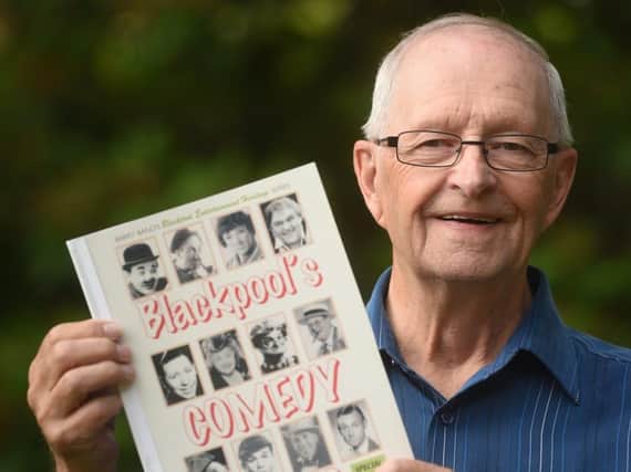 Barry Band with his book Blackpool Comedy Greats, which being offered as a prize for your showbiz tales