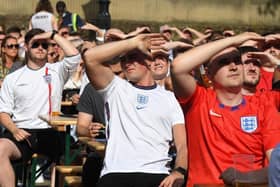 Supporters at Preston's Fan Zone for England's Euro 2020 match against Germany