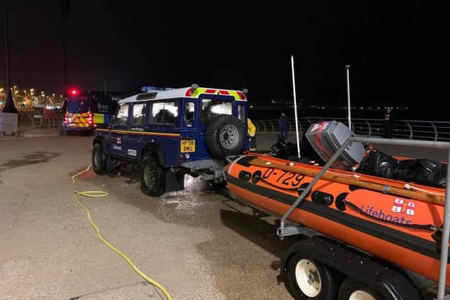 RNLI volunteers and the Lytham Coastguard were on the scene this morning. Pic by RNLI Blackpool